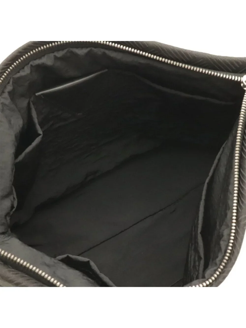 Bottega Veneta Clutch Nylon Leather Black Silver